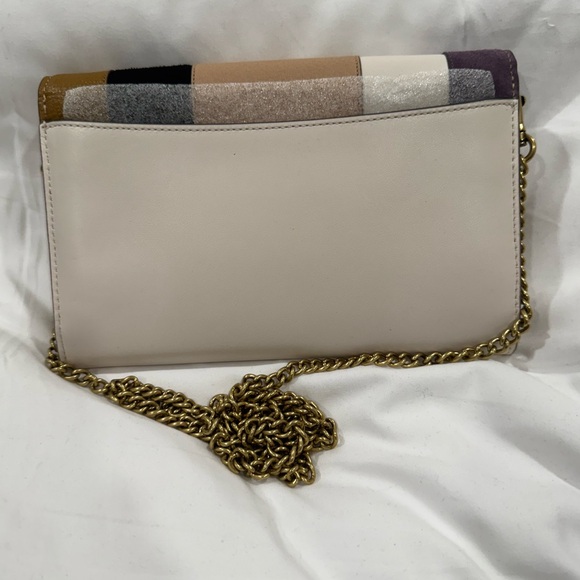 Coach Marlow Turnlock Crossbody Bag with Chain Strap with Patchwork Stripes - Picture 3 of 9